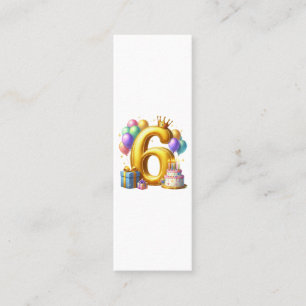 Goldener 6. Geburtstag Telefonnummerkarte