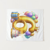 Goldener 6. Geburtstag Wandteppich (Vorderseite (Horizontal))