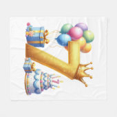 Goldener 7. Geburtstag Fleecedecke (Vorderseite (Horizontal))