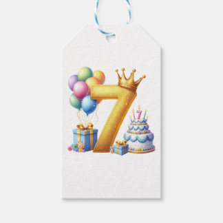 Goldener 7. Geburtstag Geschenkanhänger