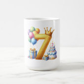 Goldener 7. Geburtstag Kaffeetasse (Mittel)