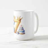 Goldener 7. Geburtstag Kaffeetasse (VorderseiteRechts)