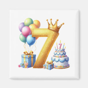 Goldener 7. Geburtstag Magnet