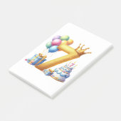 Goldener 7. Geburtstag Post-it Klebezettel (angewinkelt)