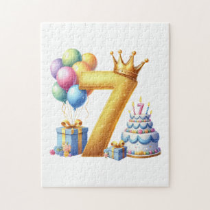 Goldener 7. Geburtstag Puzzle