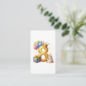 Goldener 8. Geburtstag Begleitkarte (Stehend Vorderseite)