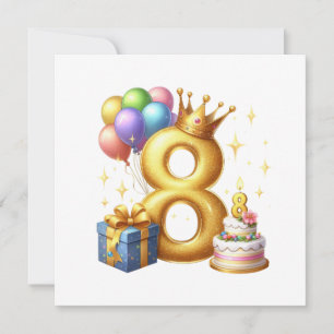 Goldener 8. Geburtstag Einladung
