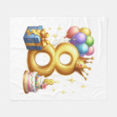 Goldener 8. Geburtstag Fleecedecke (Vorderseite (Horizontal))