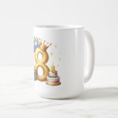 Goldener 8. Geburtstag Kaffeetasse (VorderseiteRechts)