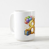 Goldener 8. Geburtstag Kaffeetasse (Vorderseite Links)
