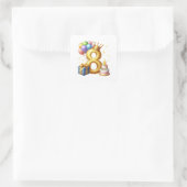 Goldener 8. Geburtstag Quadratischer Aufkleber (Tasche)