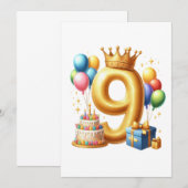 Goldener 9. Geburtstag Ankündigung (Vorne/Hinten)