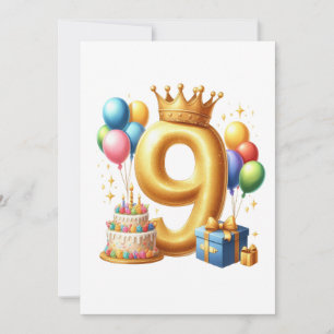 Goldener 9. Geburtstag Einladung
