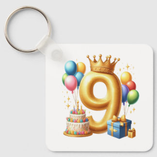 Goldener 9. Geburtstag Schlüsselanhänger