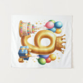 Goldener 9. Geburtstag Wandteppich (Vorderseite (Horizontal))