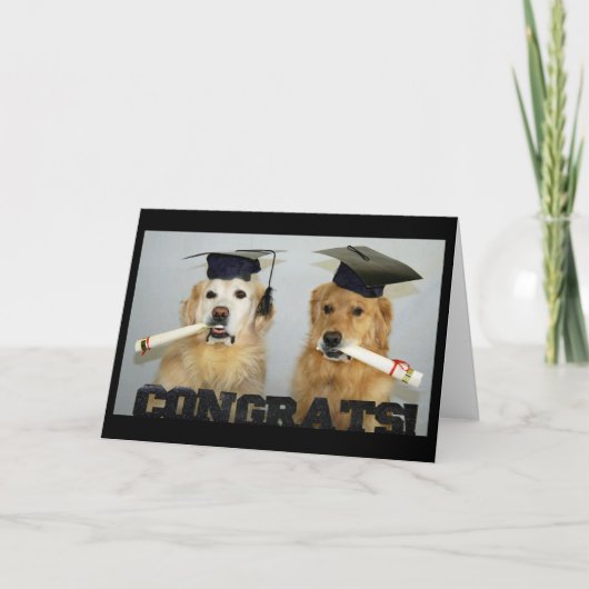 Goldener Abschluss Herzlichen Glückwunsch Karte (Vorderseite)