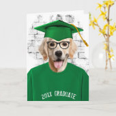 Goldener Abschluss Retrique in grünem T - Shirt Karte (Gelbe Blume)