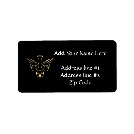 Goldener Abstieg des Heiligen Geistes-Symbols Adressaufkleber (Vorne)