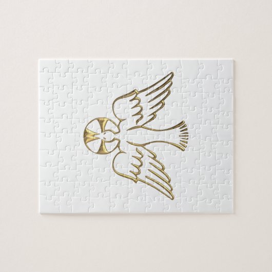 Goldener Abstieg des Heiligen Geistes-Symbols Puzzle (Horizontal)
