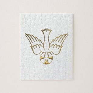 Goldener Abstieg des Heiligen Geistes-Symbols Puzzle