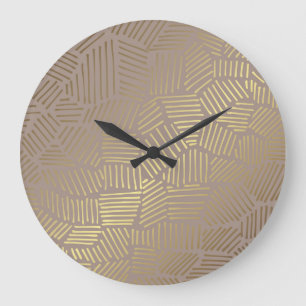 Goldener abstrakter, eleganter Vintager Hintergrun Große Wanduhr