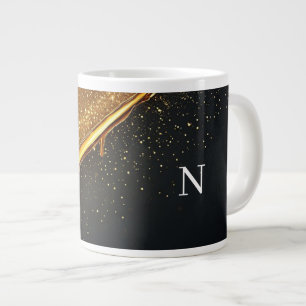 Goldener abstrakter Luxushintergrund Jumbo-Tasse