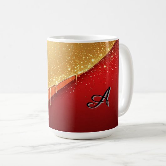 Goldener abstrakter Luxushintergrund Kaffeetasse (VorderseiteRechts)