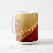 Goldener abstrakter Luxushintergrund Kaffeetasse (Vorderseite Links)