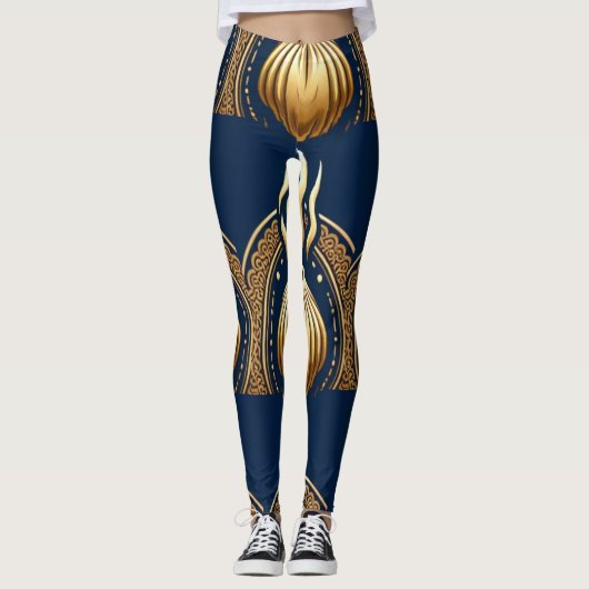 goldener abstrakter Vektor Leggings (Vorderseite)
