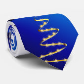 Goldener abstrakter Weihnachtsbaum Krawatte (Gerollt)