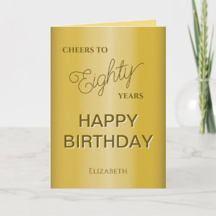  Goldener Achtzigster Geburtstag  Karte