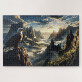 Goldener Adler Ausblick, realistisch, felsig Puzzle