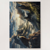 Goldener Adler Ausblick, realistisch, felsig Puzzle (Vertikal)