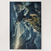 Goldener Adler Ausblick, realistisch, felsig Puzzle (Vertikal)