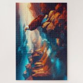 Goldener Adler Ausblick, realistisch, felsig Puzzle (Vertikal)