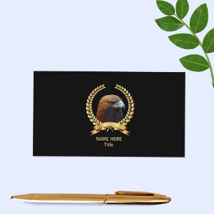Goldener Adler & Goldener Lorbeerkranz auf Schwarz Visitenkarte