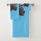 Goldener Adler, lustige Cartoon-Illustration Badhandtuch Set (Insitu)