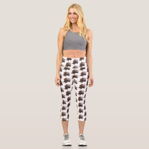 Goldener Adler, lustige Cartoon-Illustration Capri Leggings
