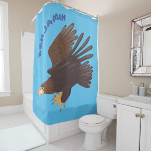 Goldener Adler, lustige Cartoon-Illustration Duschvorhang