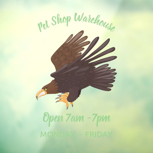 Goldener Adler, lustige Cartoon-Illustration Fensteraufkleber (Blatt 3)