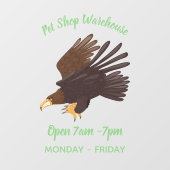 Goldener Adler, lustige Cartoon-Illustration Fensteraufkleber (Blatt)