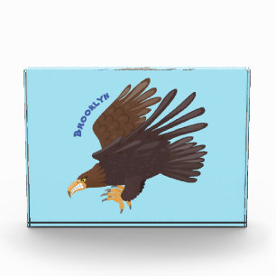 Goldener Adler, lustige Cartoon-Illustration Fotoblock