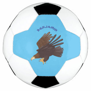 Goldener Adler, lustige Cartoon-Illustration Fußball