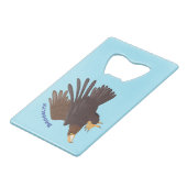 Goldener Adler, lustige Cartoon-Illustration Geldbeutel Flaschenöffner (Vorderseite Schrägansicht)