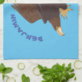 Goldener Adler, lustige Cartoon-Illustration Geschirrtuch (Gefaltet)