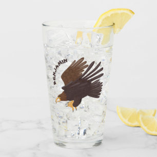 Goldener Adler, lustige Cartoon-Illustration Glas