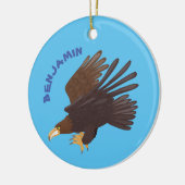 Goldener Adler, lustige Cartoon-Illustration Keramik Ornament (Links)