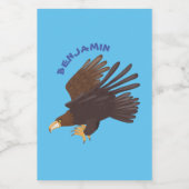 Goldener Adler, lustige Cartoon-Illustration Lebensmitteletikett (Einzelnes Label)