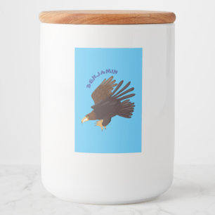Goldener Adler, lustige Cartoon-Illustration Lebensmitteletikett