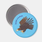 Goldener Adler, lustige Cartoon-Illustration Magnet (Vorderseite/Rückseite)